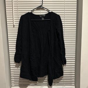 Black Open Front Cardigan